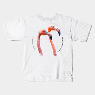 American flamingo pin black text Kids T-Shirt